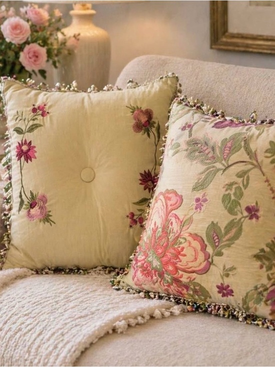 Other - Biltmore Floral Tapestry Throw Pillows – Vintage Romantic Cottage Style Set